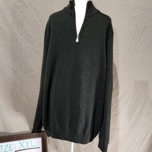 Croft & Barrow XXLT dark heather grey 1/4 zip‎ collar heavy knit sweater